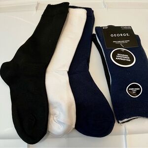 George Girls Knee High Socks - Black, White, and Navy